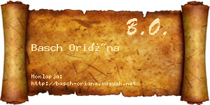 Basch Oriána névjegykártya